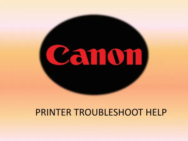 Canon Printer Troubleshoot Help