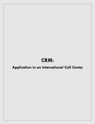 CRM Application in an international call center - slide 1
