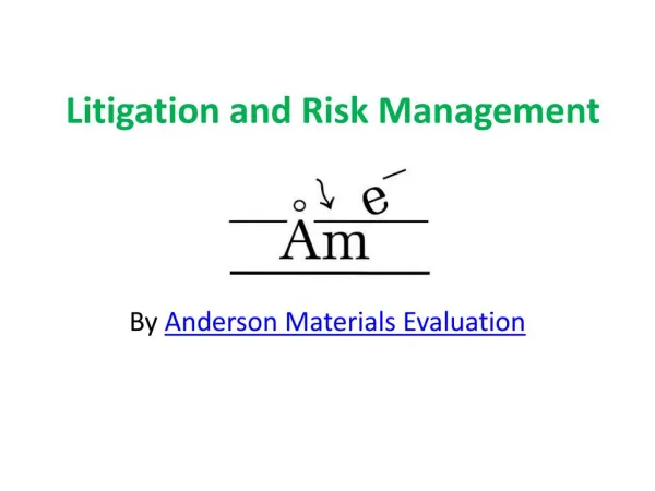 Litigation and Risk Management