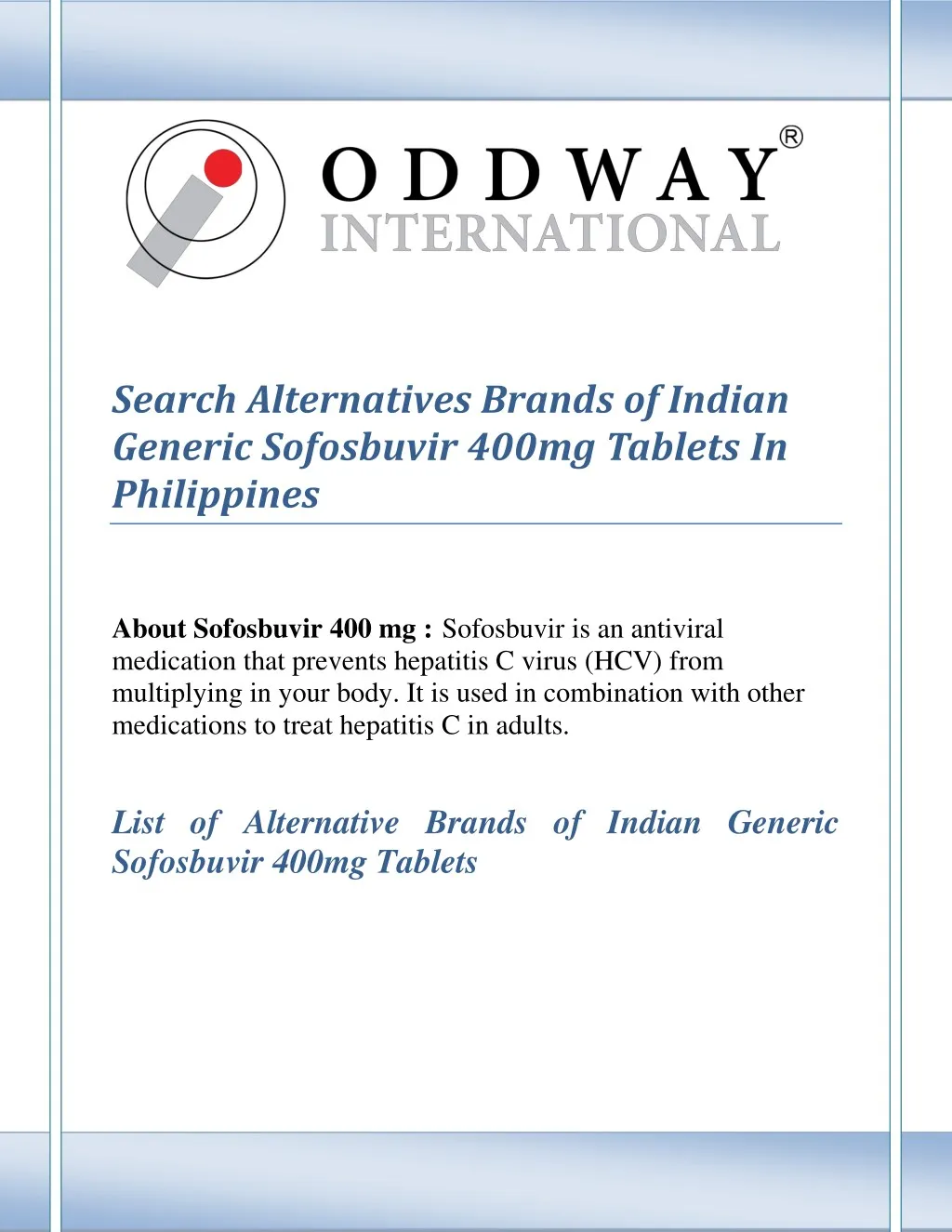 search alternatives brands of indian generic