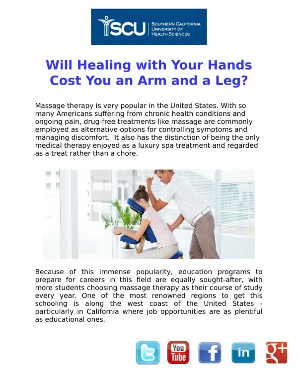 Will Healing with Your Hands Cost You an Arm and a Leg?