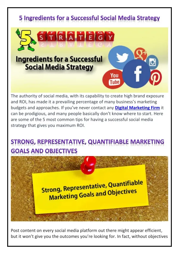 5 Ingredients for a Successful Social Media Strategy