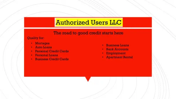 Authorized User and Primary User Accounts