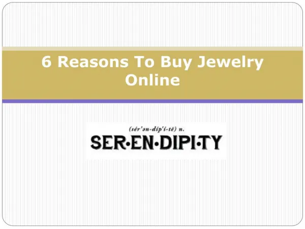 6 Reasons To Buy Jewelry Online