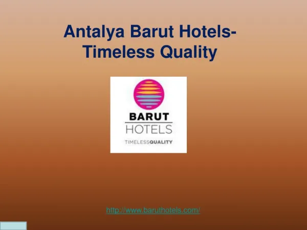 Luxury hotel in Antalya - Barut Hotels