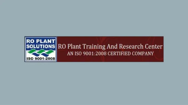 RO Plant Training Services in Nagpur