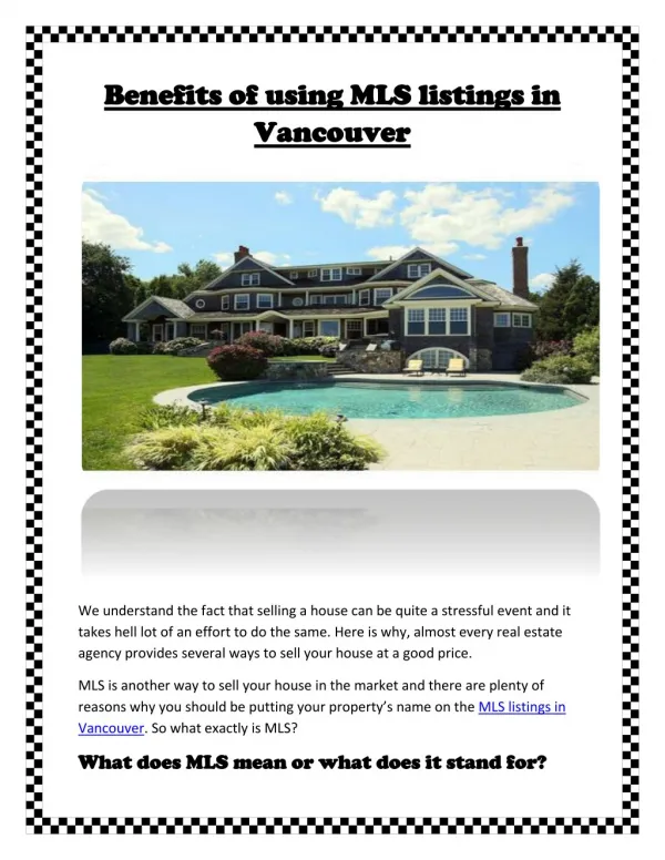 Benefits of using MLS listings in Vancouver