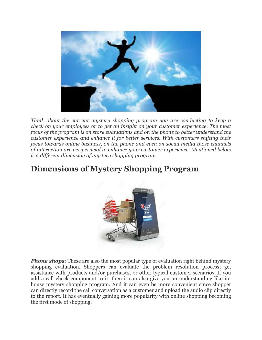 think about the current mystery shopping program