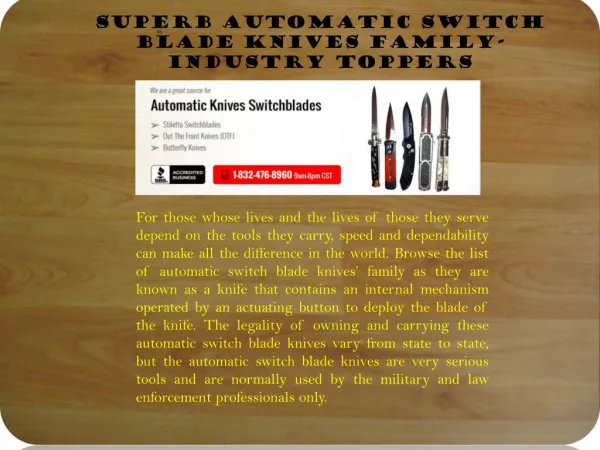 Superb Automatic Switch Blade Knives Family- Industry Toppers