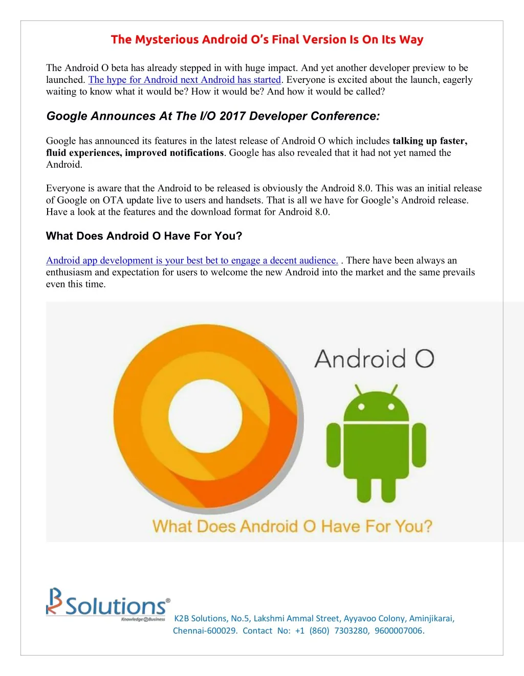 the mysterious android o s final version