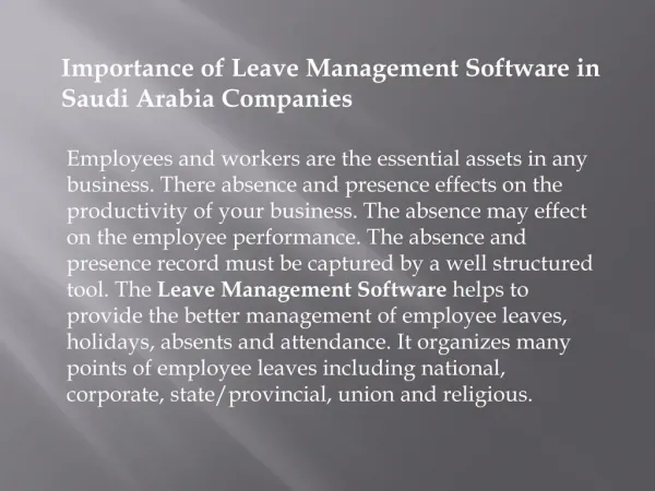 Leave Management Software in Saudi Arabia