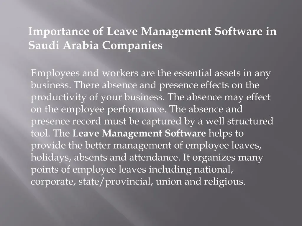 importance of leave management software in saudi