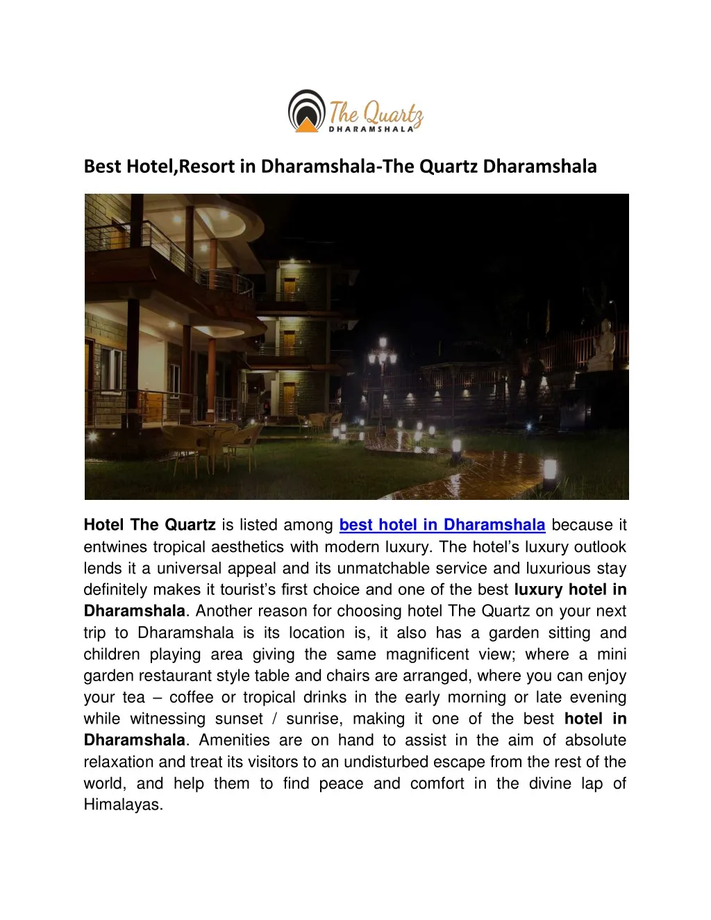 best hotel resort in dharamshala the quartz