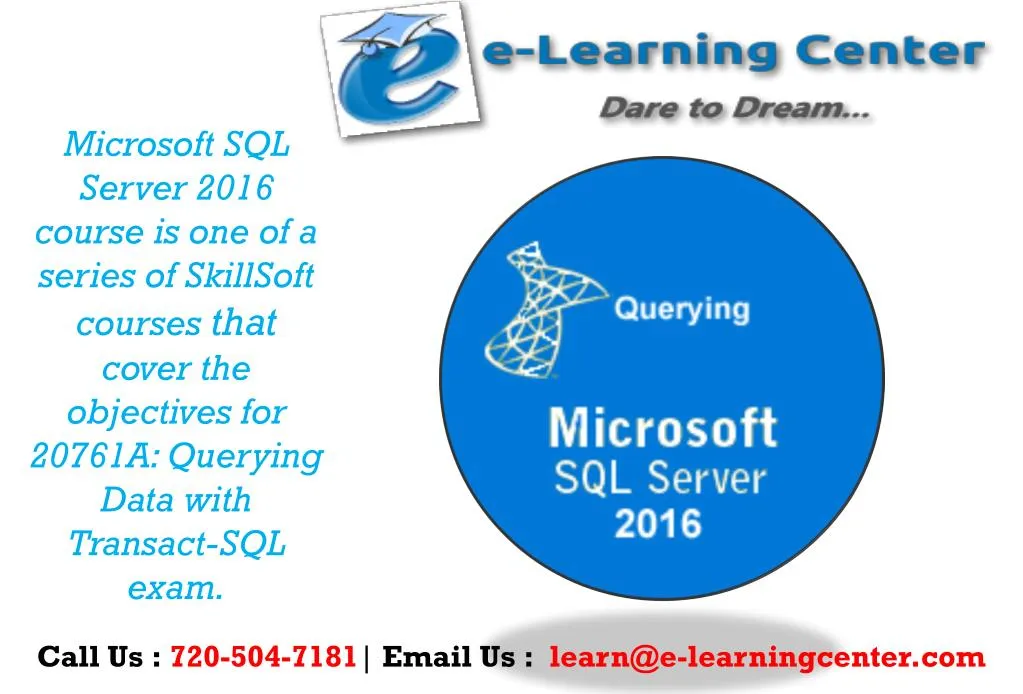 microsoft sql server 2016 course