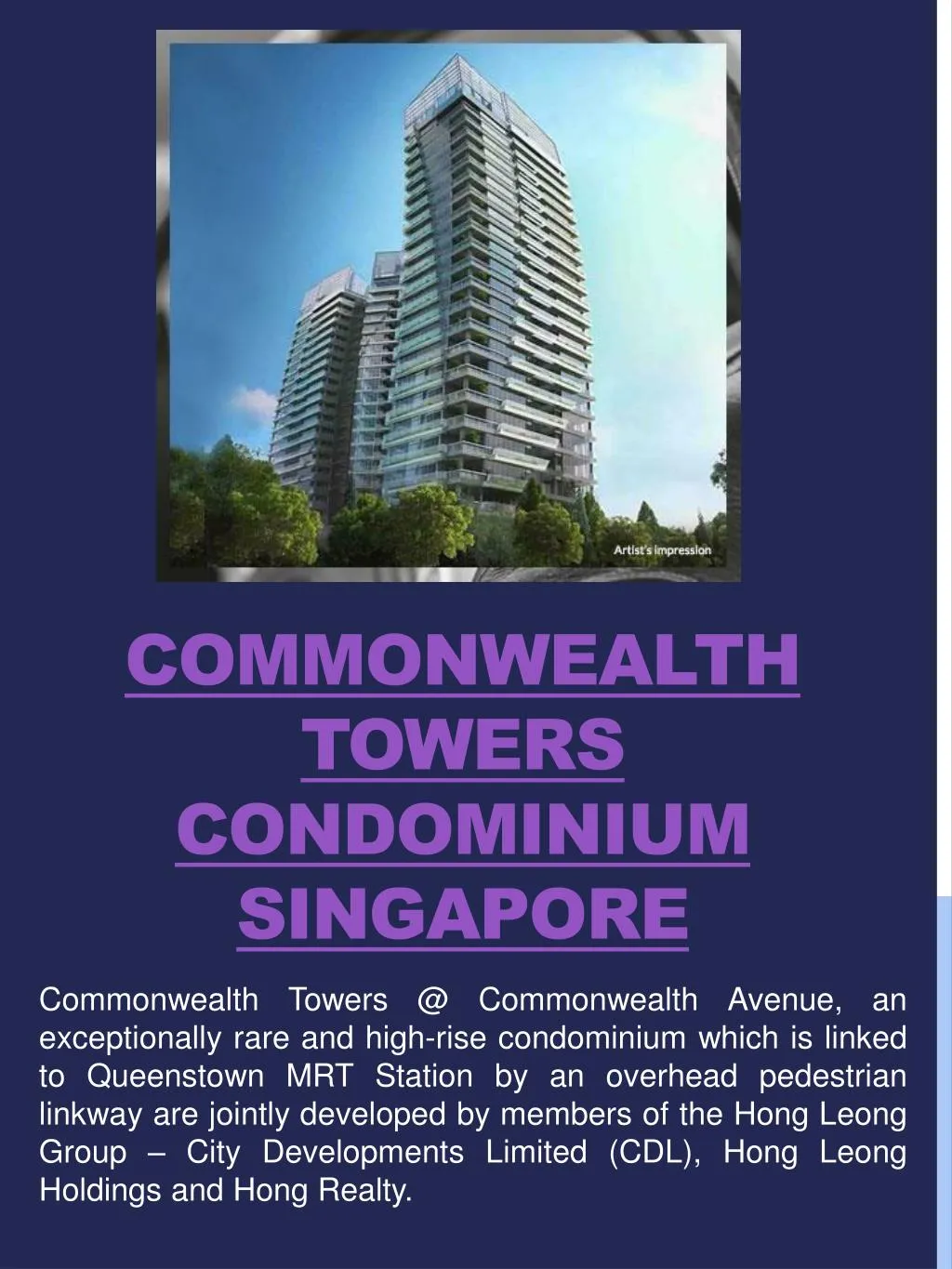 commonwealth towers condominium singapore