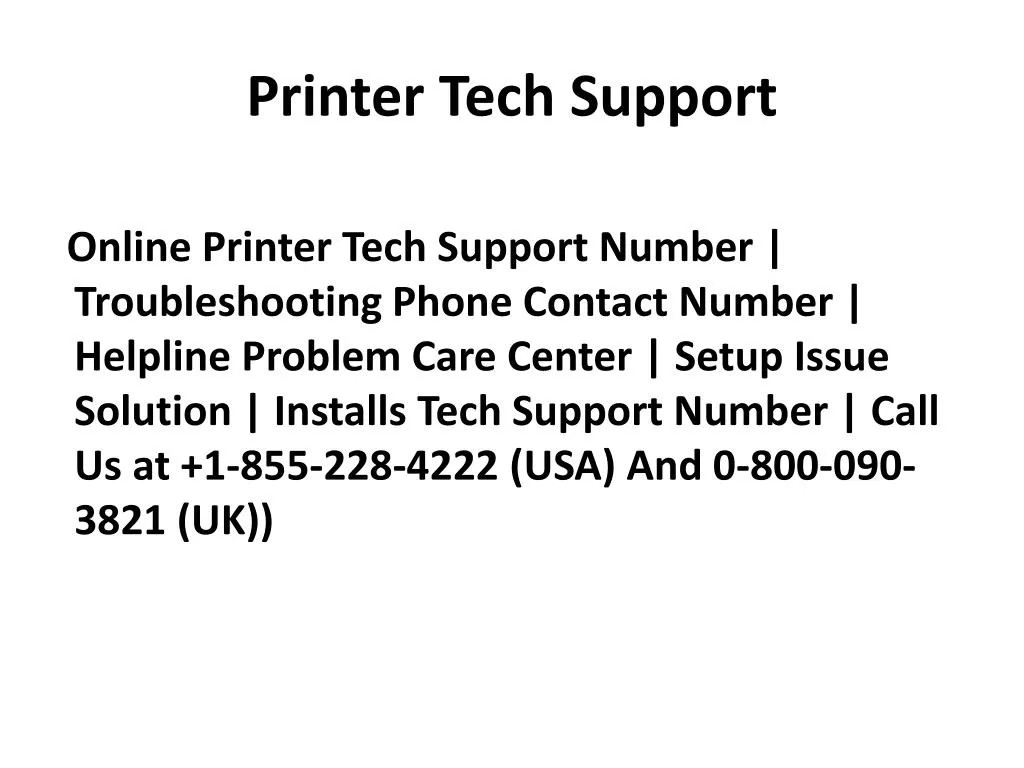 printer tech support