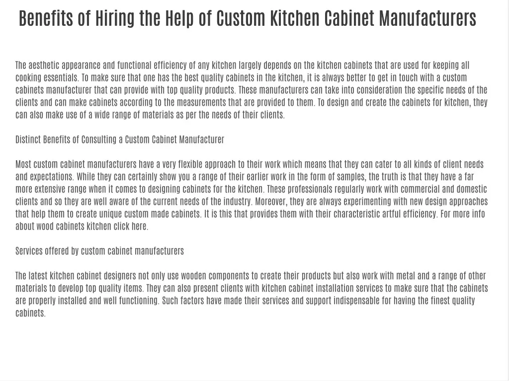 benefits of hiring the help of custom kitchen