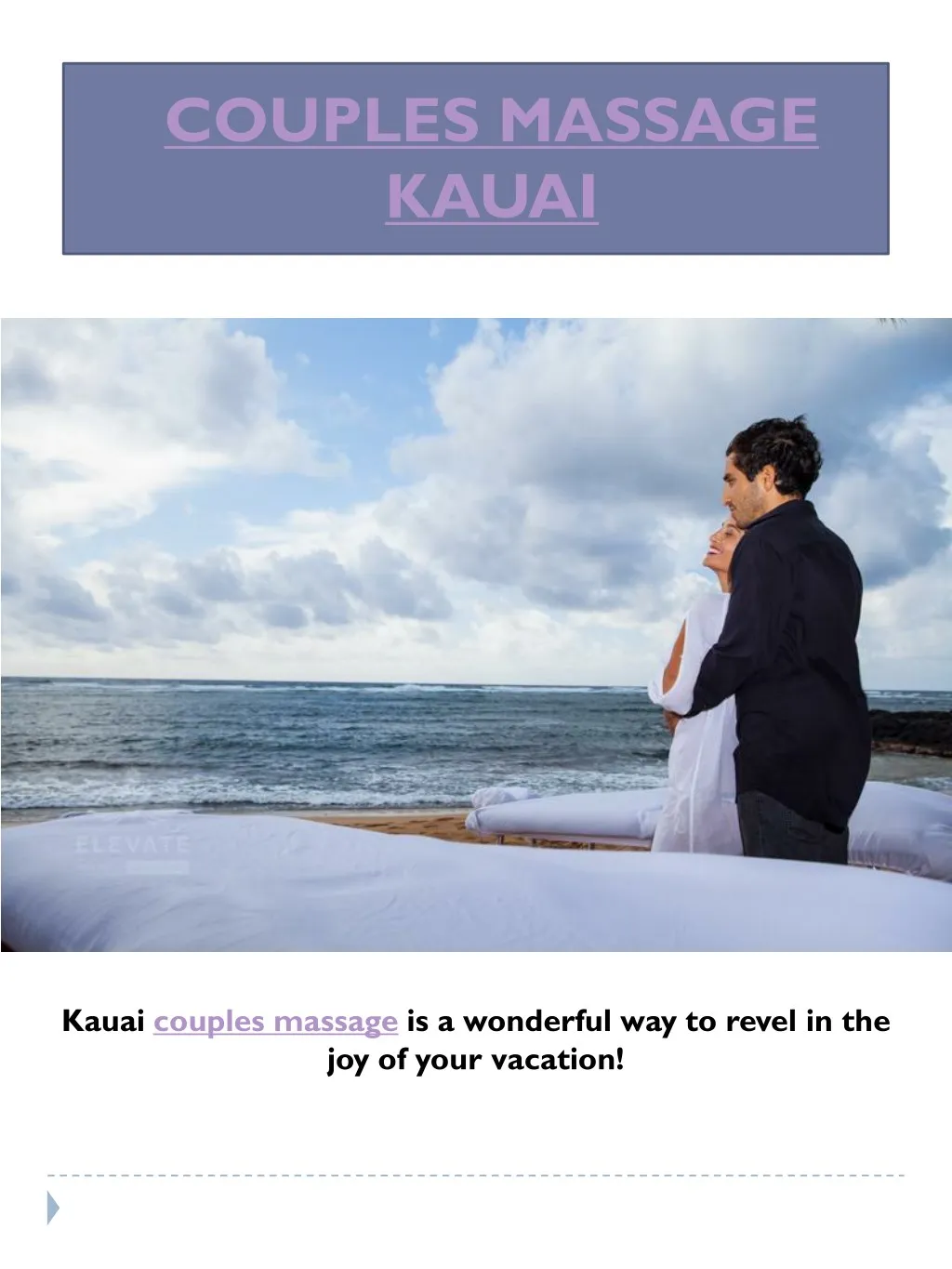 couples massage kauai