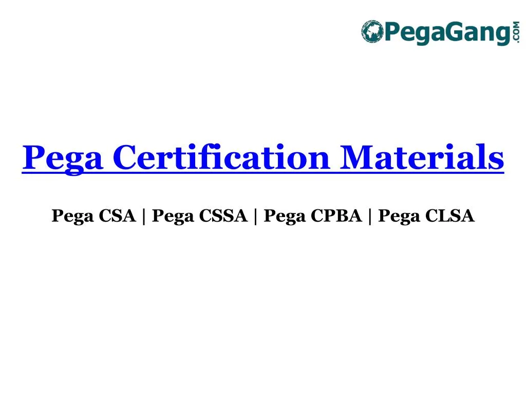 pega certification materials