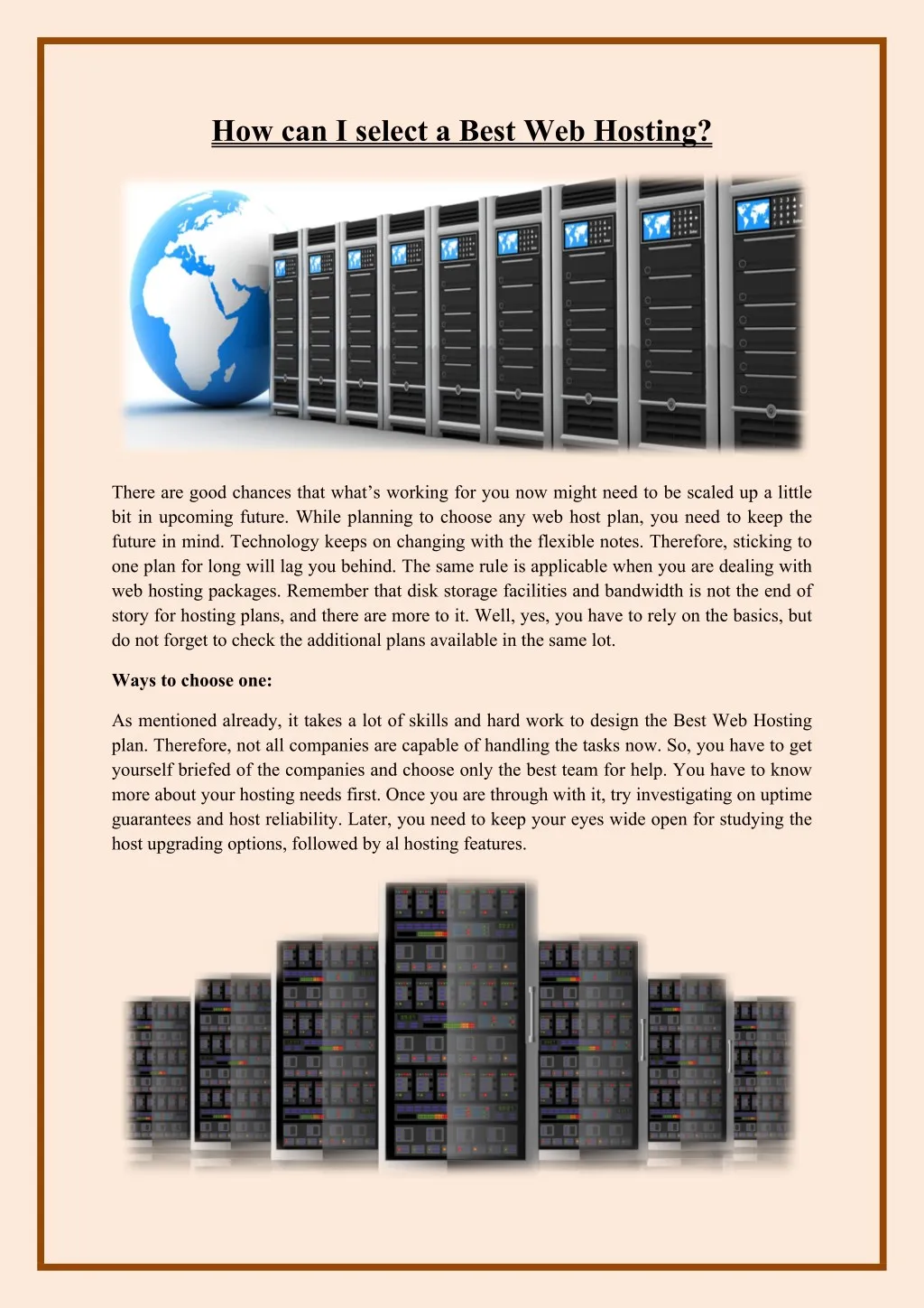 how can i select a best web hosting