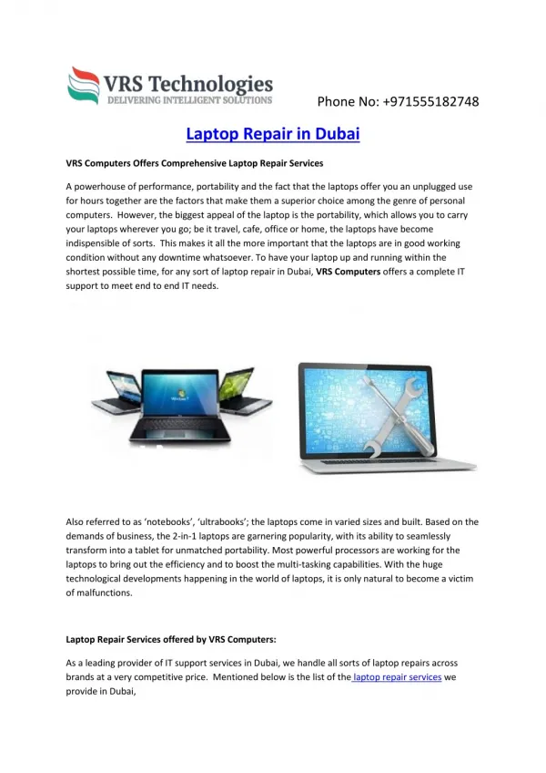 Dubai Computer Repair Services | Laptop Repair Service in Dubai