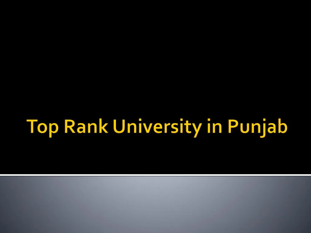 top rank university in punjab