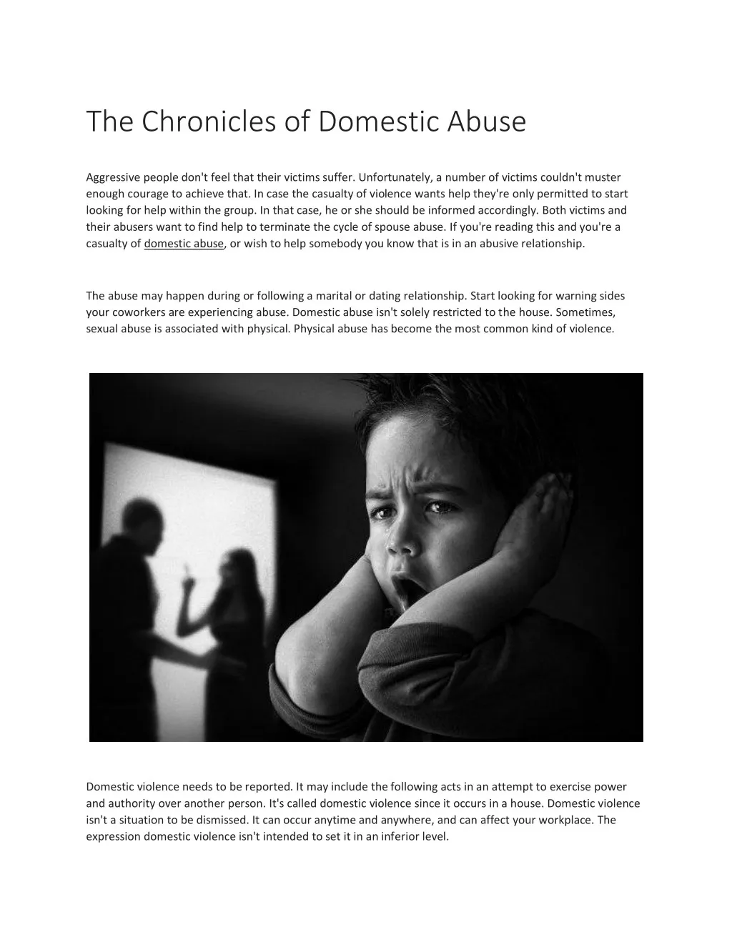 the chronicles of domestic abuse