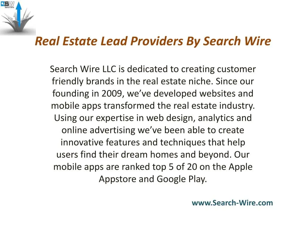 real estate lead providers by search wire