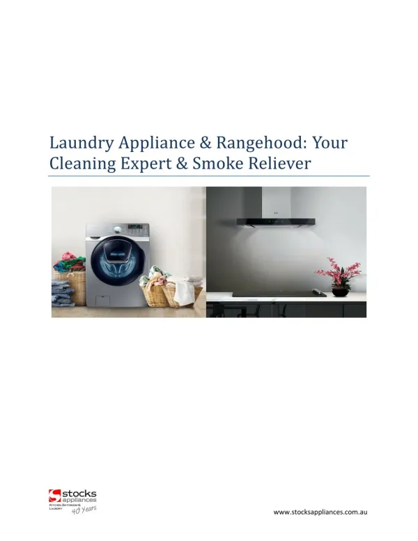 Title: Laundry Appliance & Rangehood: Your Cleaning Expert & Smoke Reliever
