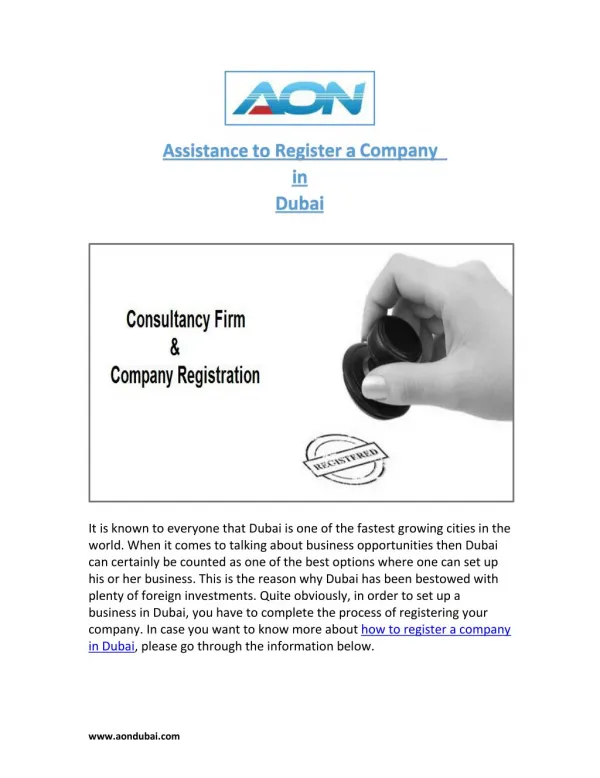 AON - Get Professional Assistance to Register a Company in Dubai