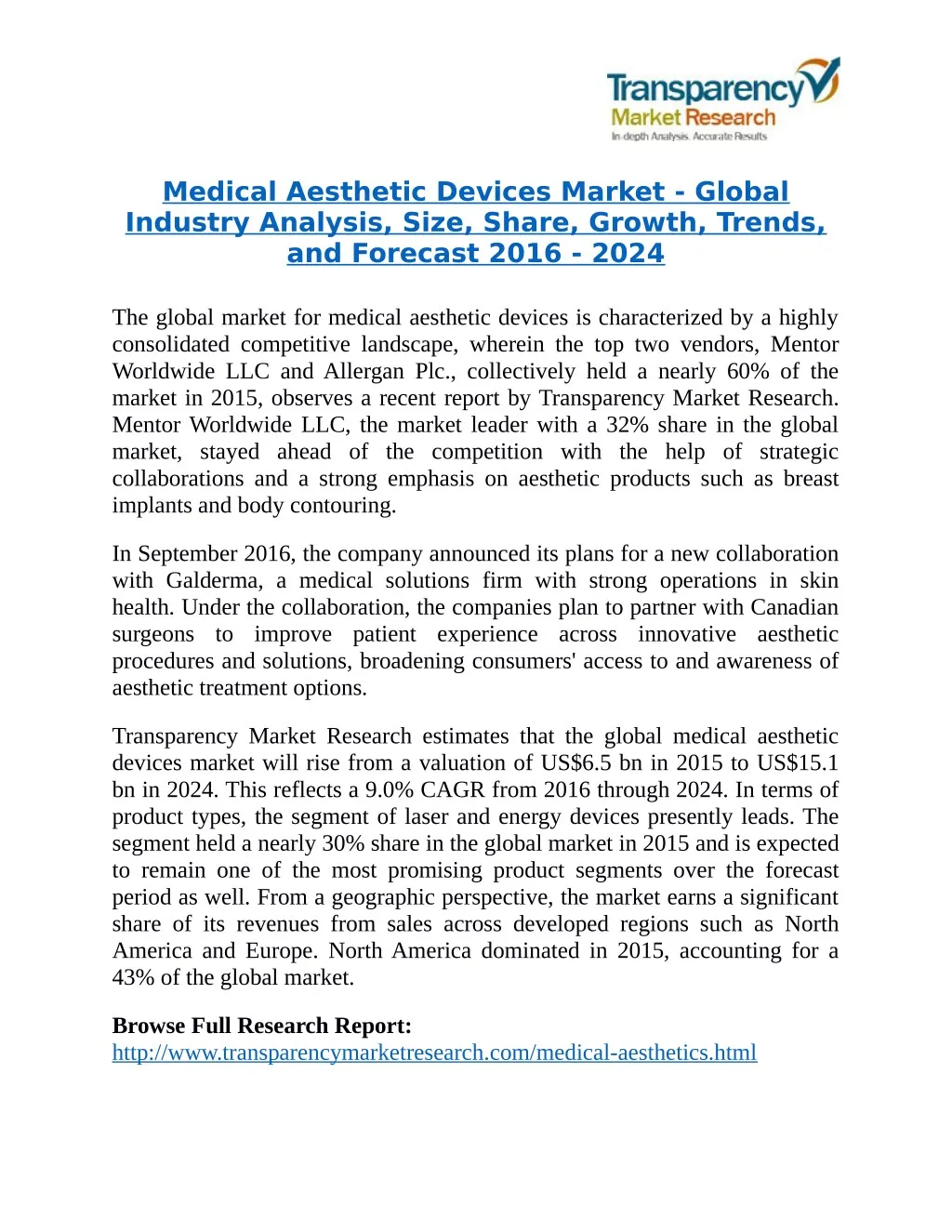 medical aesthetic devices market global industry