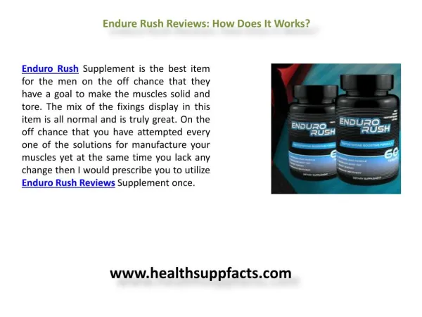 Endure Rush Reviews: How Does It Works?