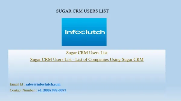 Sugar CRM Users List