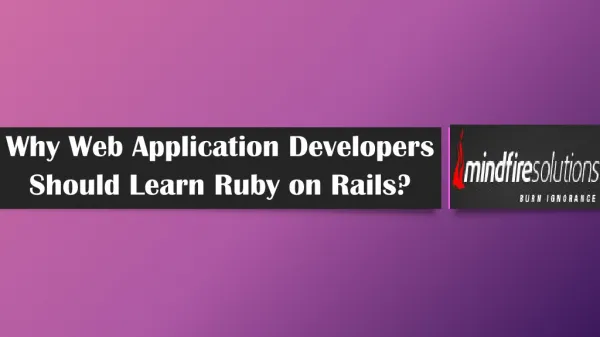 Why Web Application Developers Should Learn Ruby on Rails?