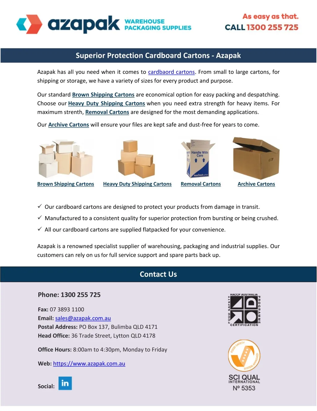 superior protection cardboard cartons azapak