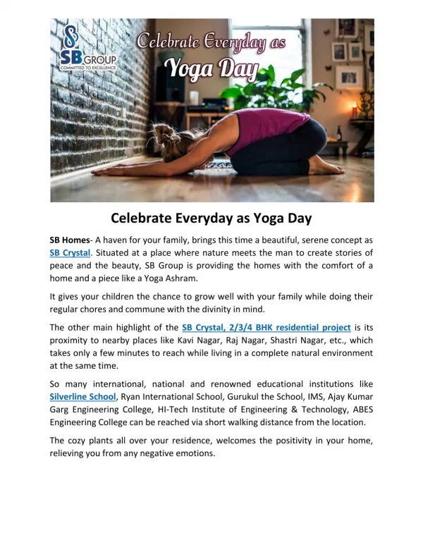 Celebrate Everyday as Yoga Day
