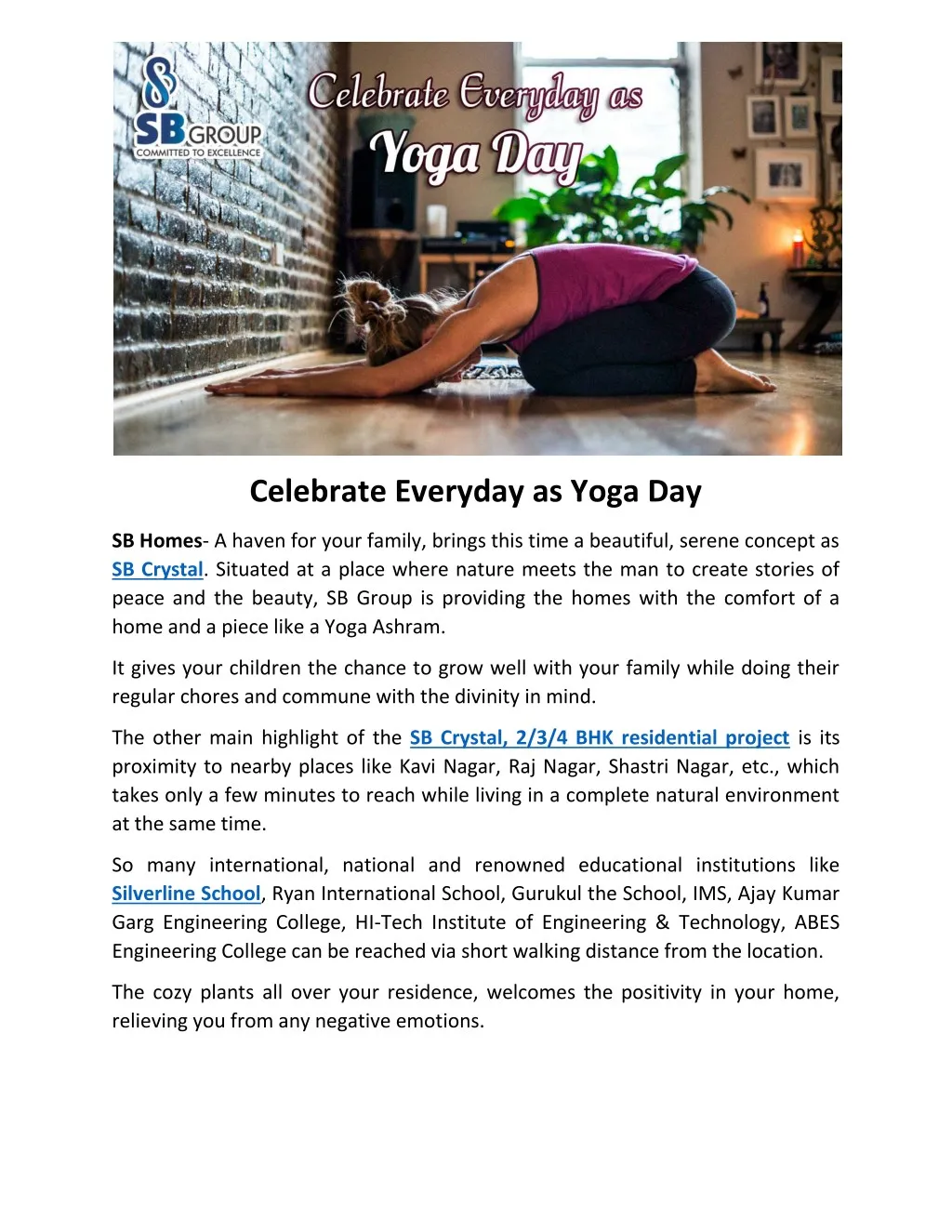 celebrate everyday as yoga day