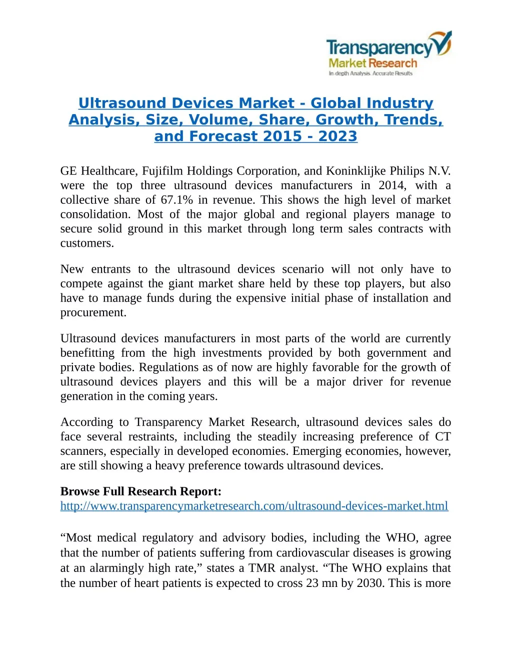 ultrasound devices market global industry