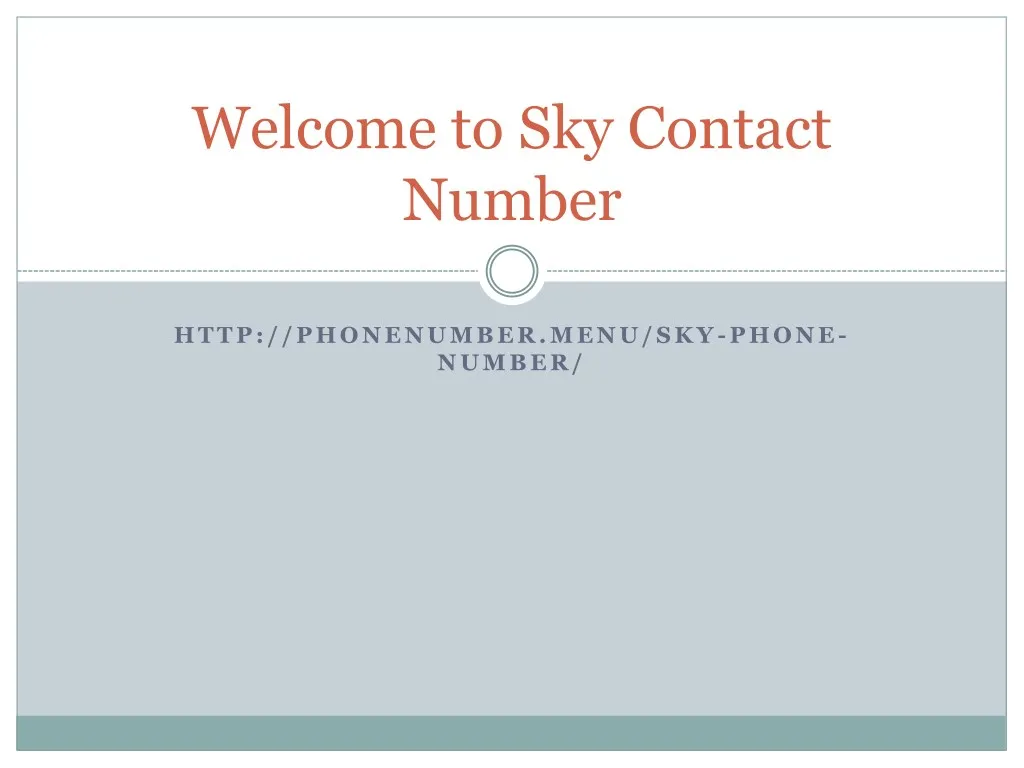 welcome to sky contact number