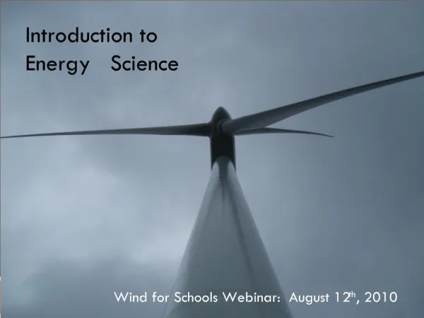 Introduction to Energy Science