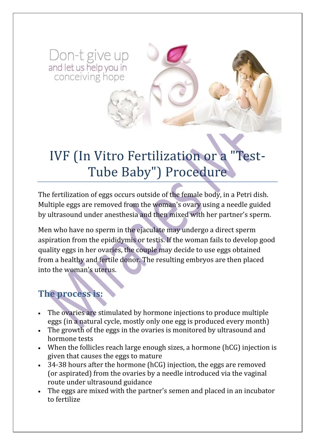 ivf in vitro fertilization or a test tube baby