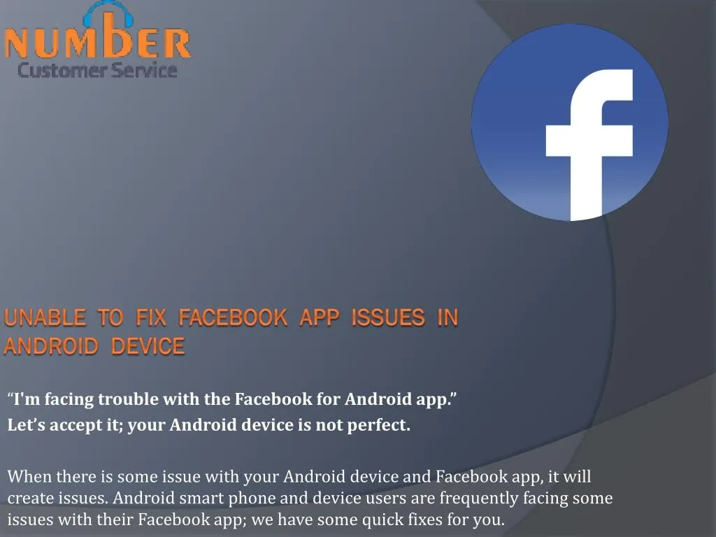 unable to fix facebook app issues in android device
