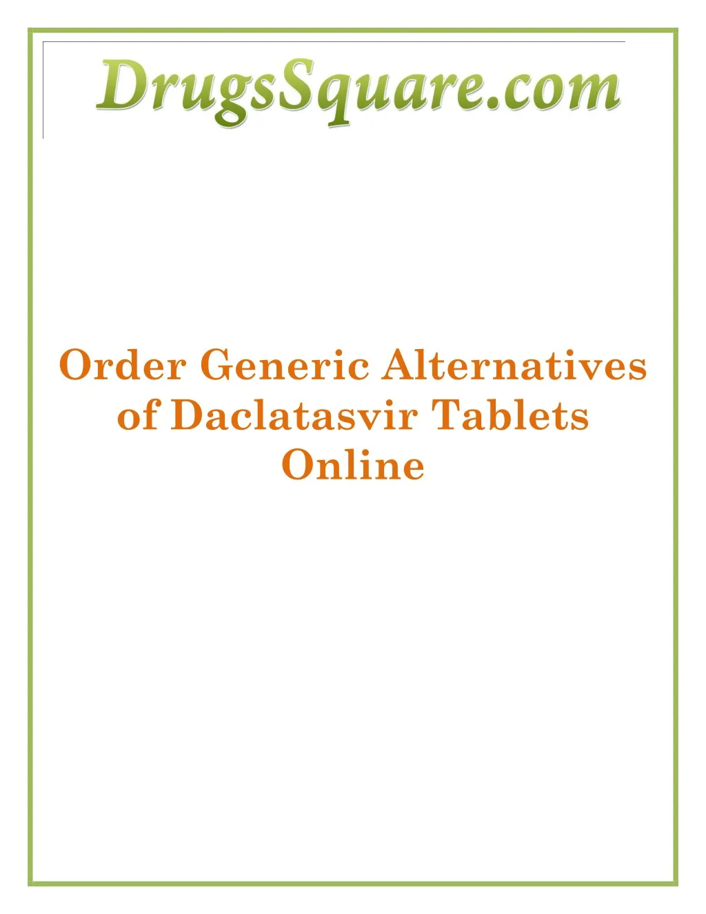 order generic alternatives of daclatasvir tablets