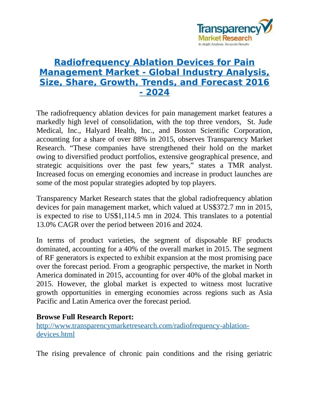 radiofrequency ablation devices for pain