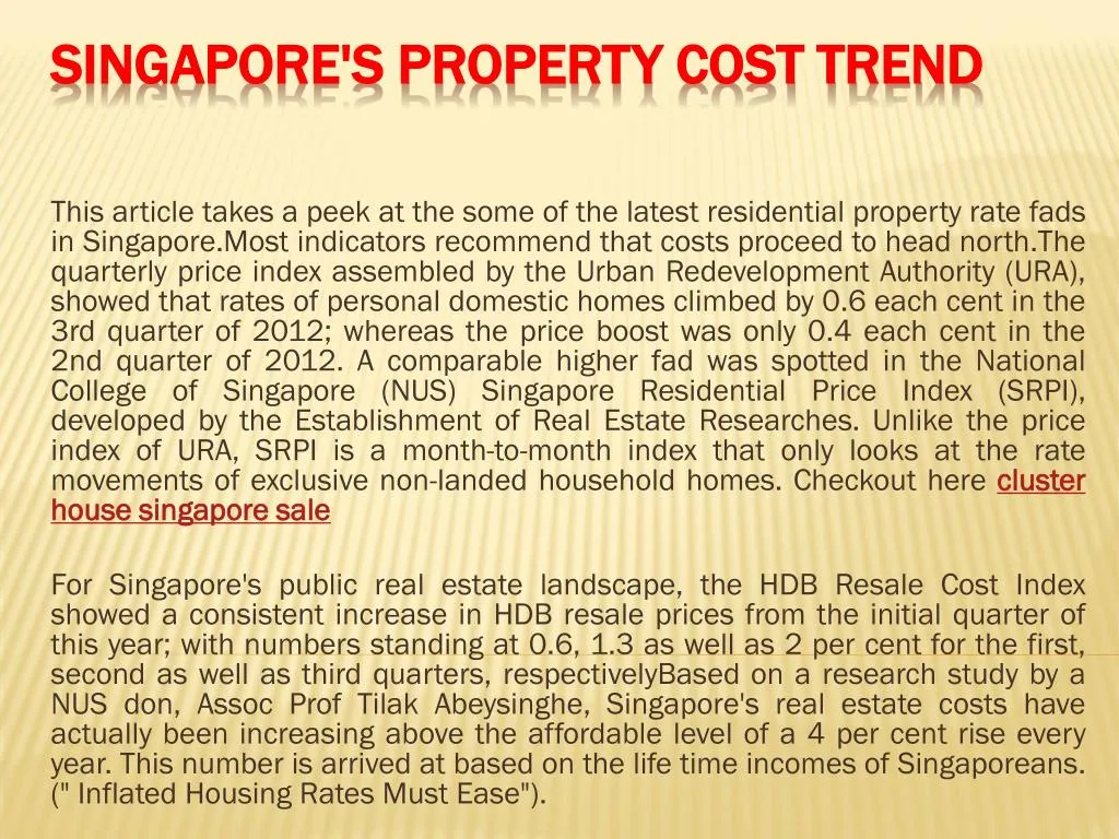 singapore s property cost trend