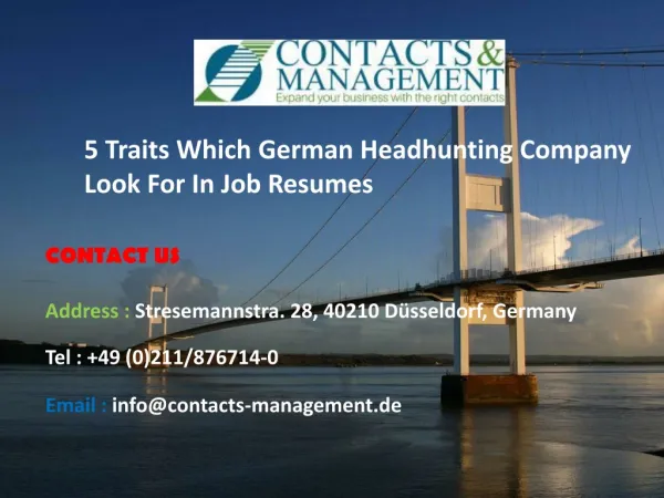 5 Traits Which German Headhunting Company Look For In Job Resumes