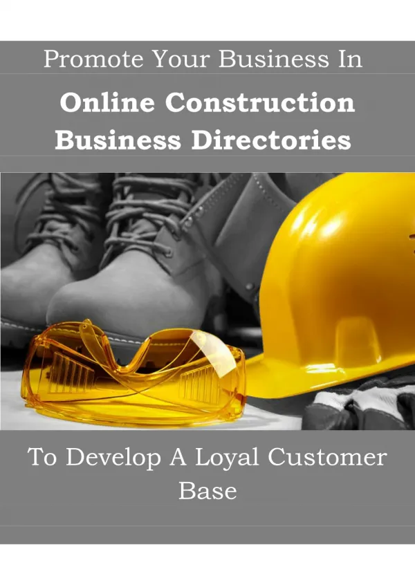 Promote Your Business On Online Construction Business Directories