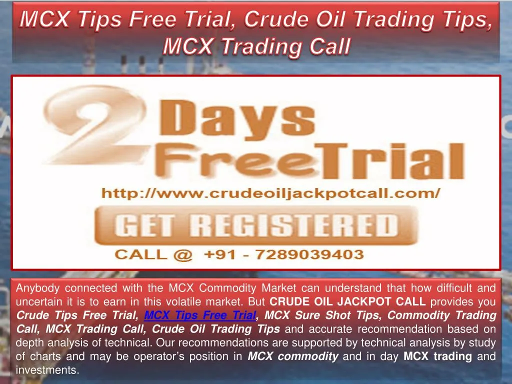 mcx tips free trial crude oil trading tips