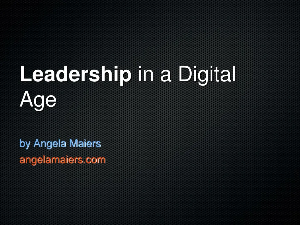 leadership in a digital age