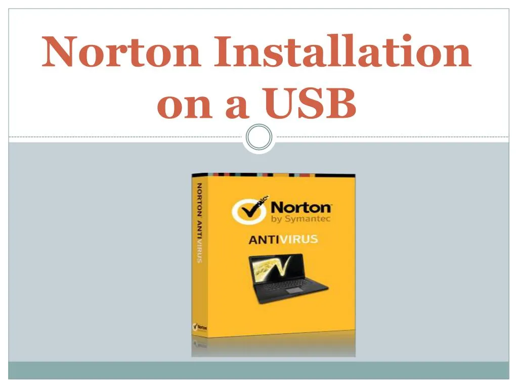 norton installation on a usb